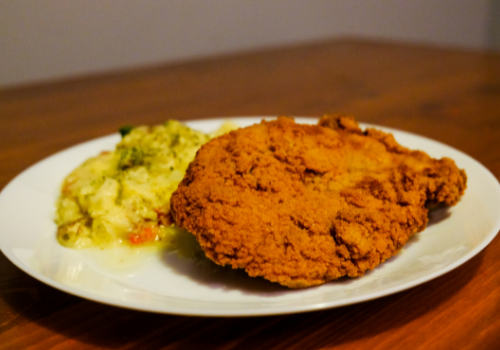 Schnitzel Haus Schnitzel and Mashed Potatoes Vancouver Christmas Market